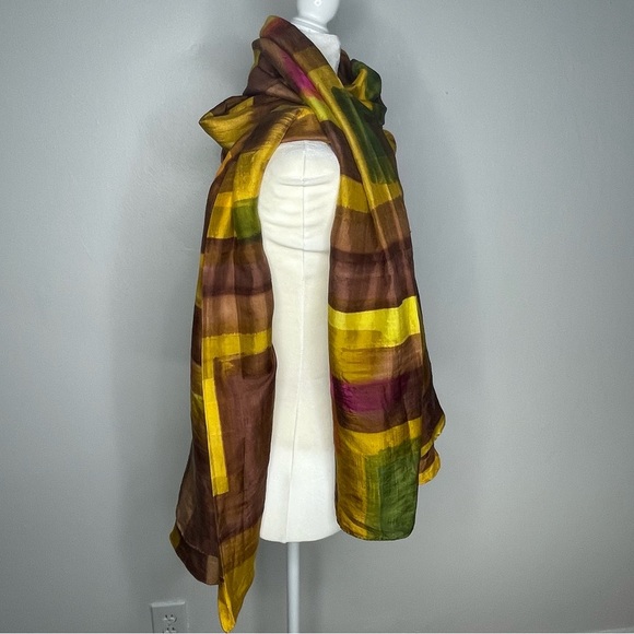 Oversized Colorblock Wrap/ Shawl Boho Art to Wear‎ OS - Picture 3 of 12